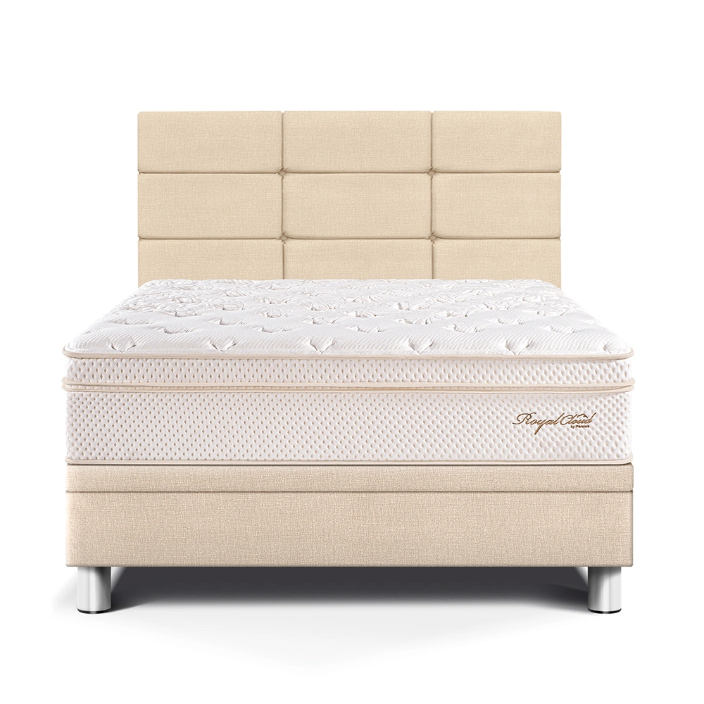 DORMITORIO BOXET PARAÍSO ROYAL CLOUD BLOCKS 1.5 PLAZAS CHAMPAGNE + 1 ALMOHADA VISCOELÁSTICA - 1
