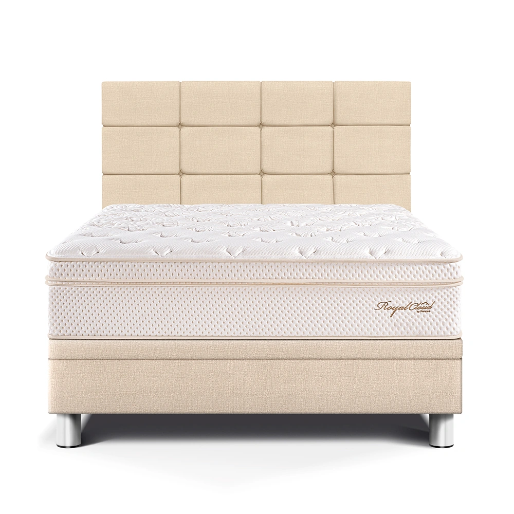 DORMITORIO BOXET PARAÍSO ROYAL CLOUD BLOCKS 2 PLAZAS CHAMPAGNE + 2 ALMOHADAS VISCOELÁSTICAS - 1