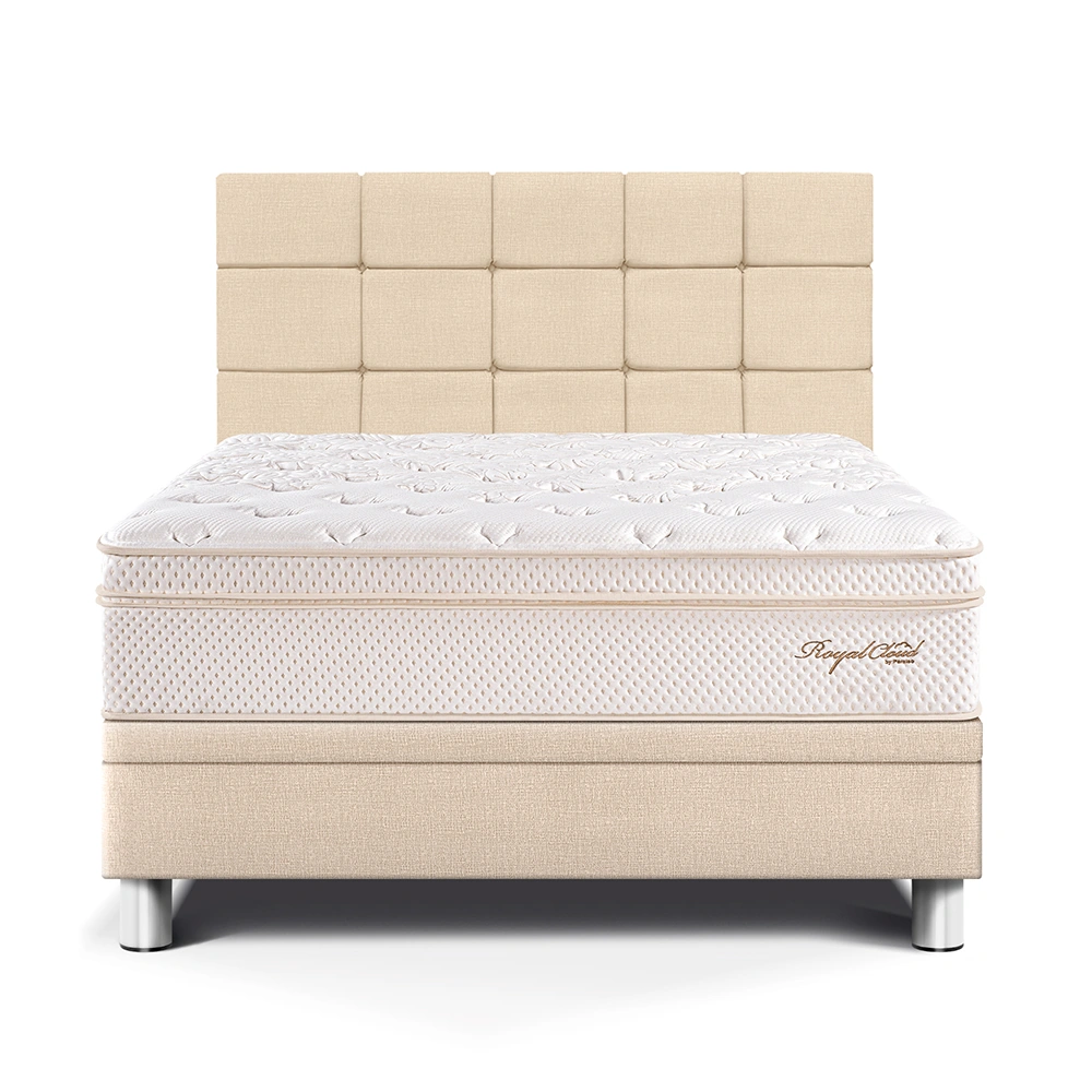 DORMITORIO BOXET PARAÍSO ROYAL CLOUD BLOCKS QUEEN CHAMPAGNE + 2 ALMOHADAS VISCOELÁSTICAS - 1