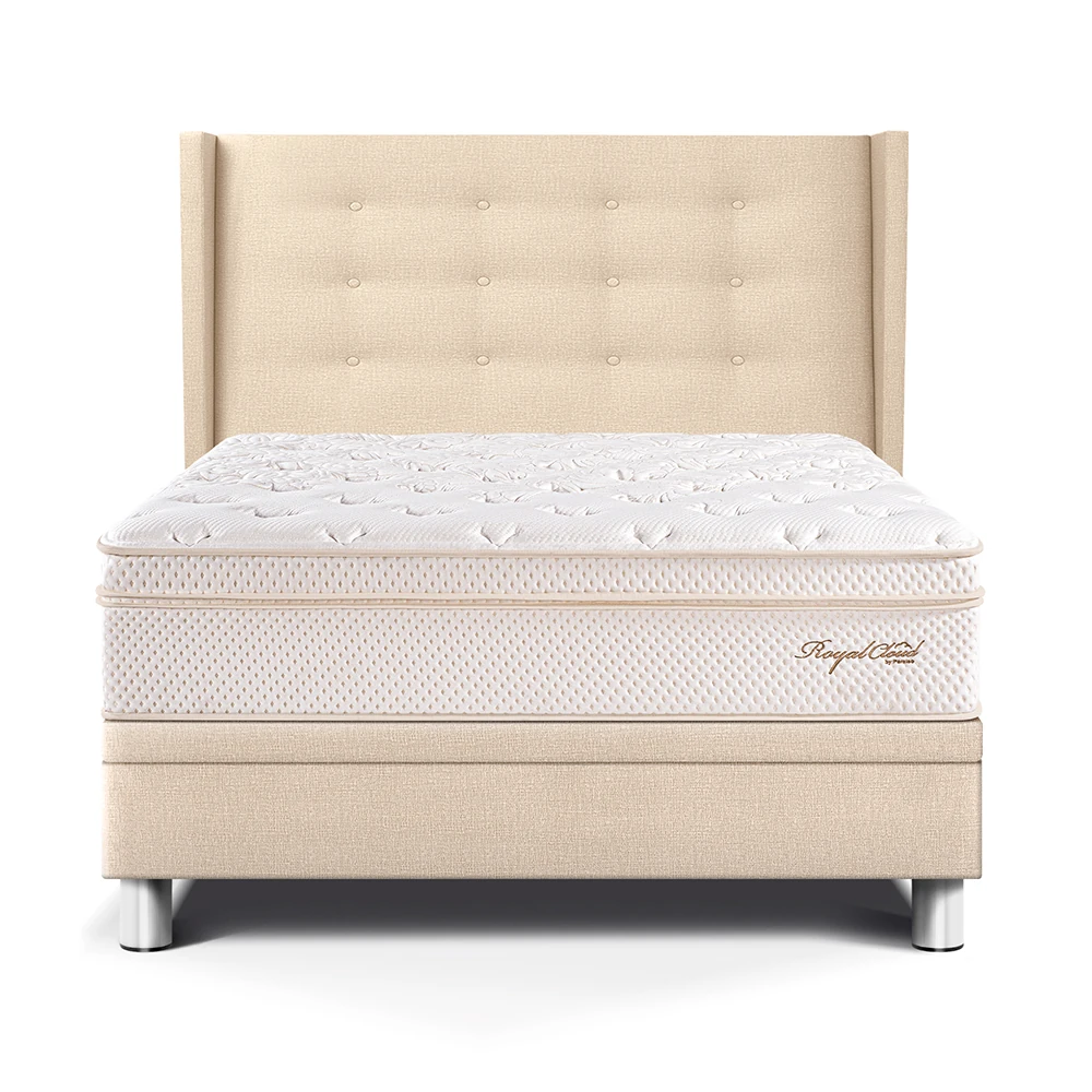 DORMITORIO BOXET PARAÍSO ROYAL CLOUD GOLD 1.5 PLAZAS CHAMPAGNE + 1 ALMOHADA VISCOELÁSTICA - 1