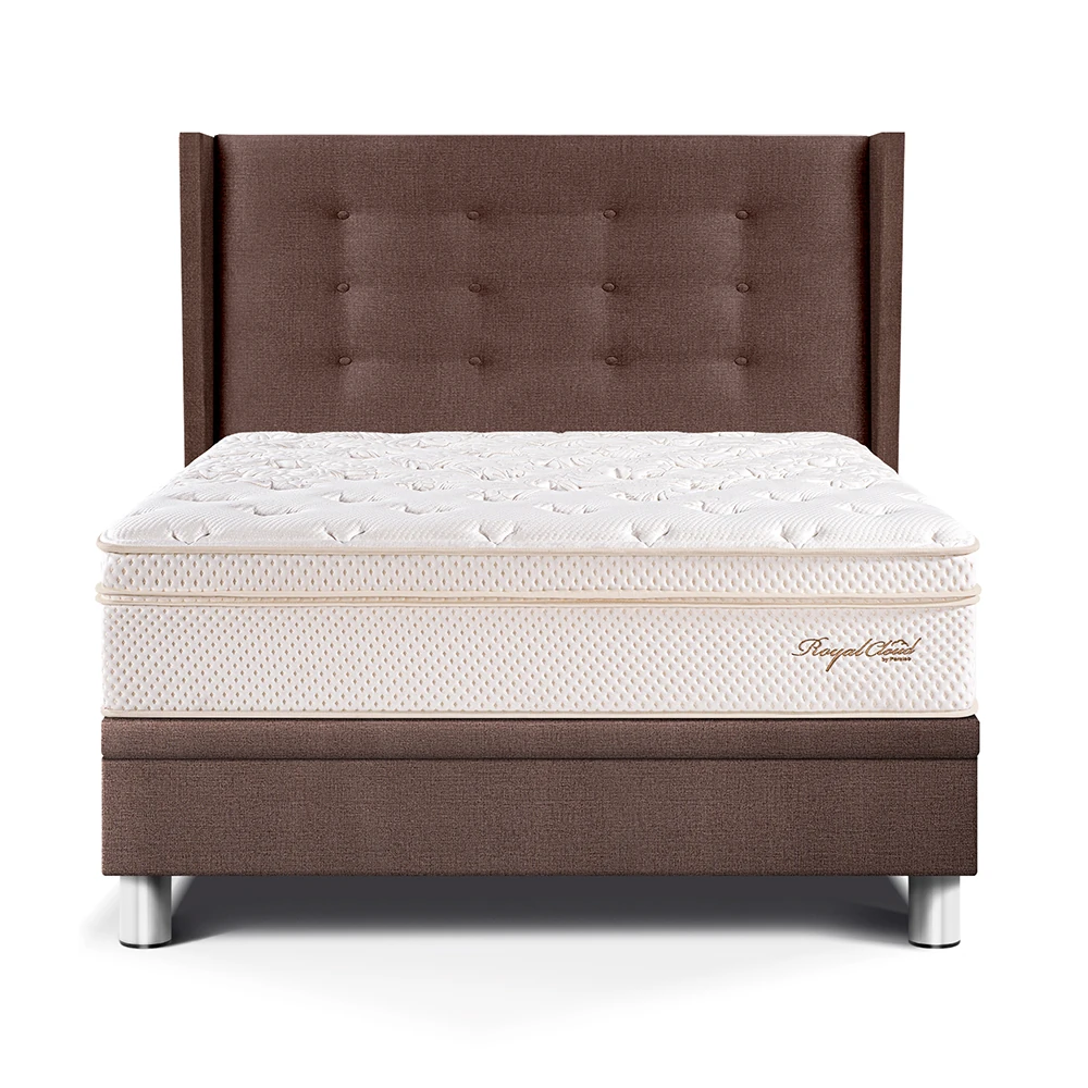 DORMITORIO BOXET PARAÍSO ROYAL CLOUD GOLD 1.5 PLAZAS CHOCOLATE + 1 ALMOHADA VISCOELÁSTICA - 1
