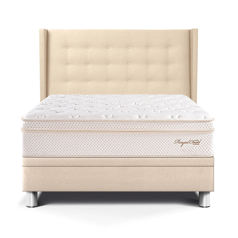 DORMITORIO BOXET PARAÍSO ROYAL CLOUD GOLD QUEEN CHAMPAGNE + 2 ALMOHADAS VISCOELÁSTICAS - 1
