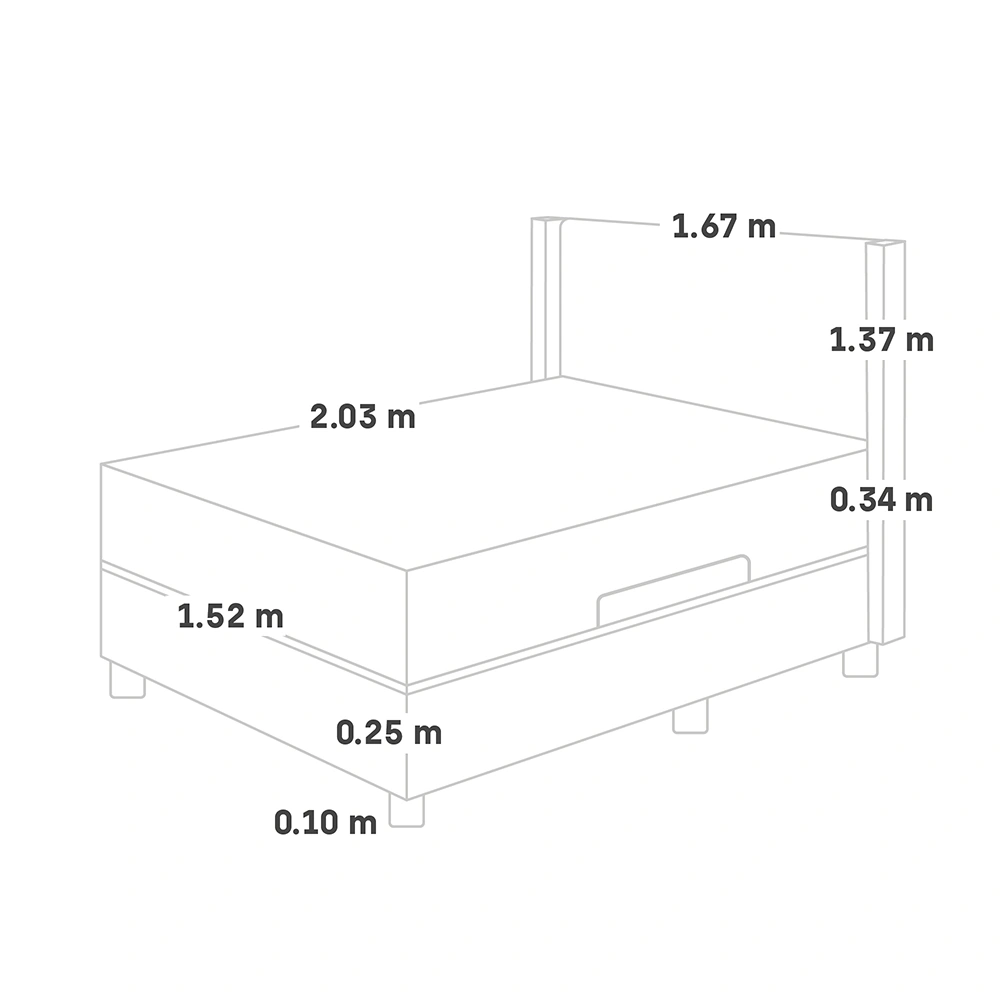 DORMITORIO BOXET PARAÍSO ROYAL CLOUD GOLD QUEEN GRIS + 2 ALMOHADAS VISCOELÁSTICAS - 8