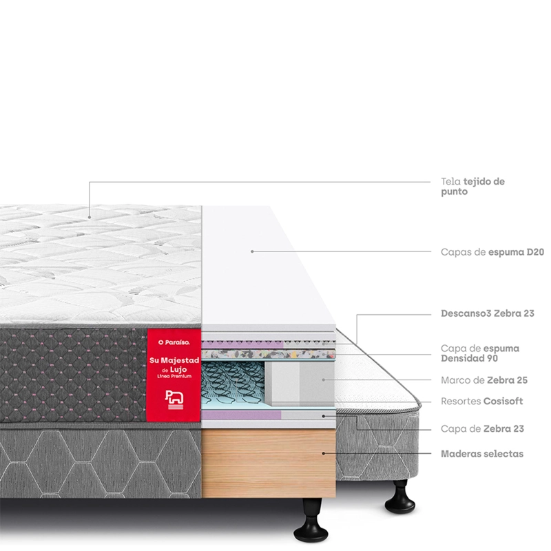 CAMA DIVAN PARAÍSO SU MAJESTAD DE LUJO 2 PLAZAS - 4