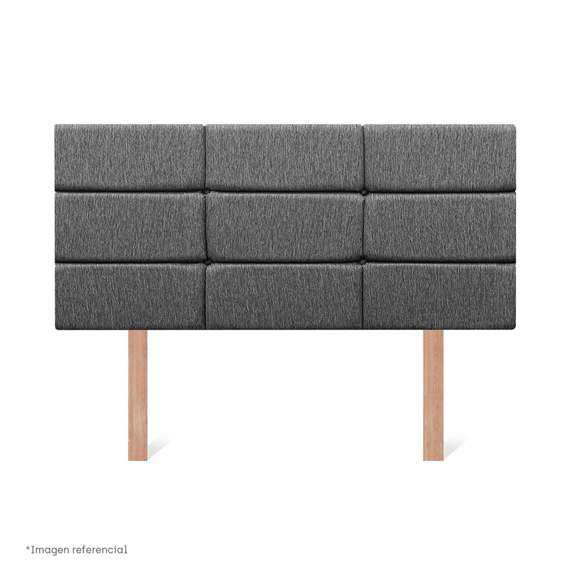 DORMITORIO BOXET PARAISO POCKET STAR BLOCKS 1.5 PLAZAS GRIS - 5