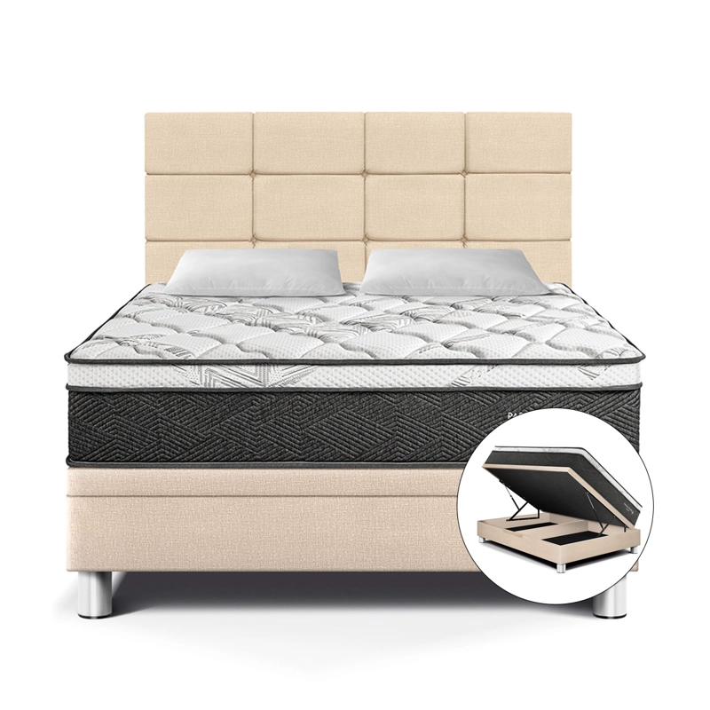 DORMITORIO BOXET PARAÍSO POCKET STAR BLOCKS 2 PLAZAS CHAMPAGNE - 1