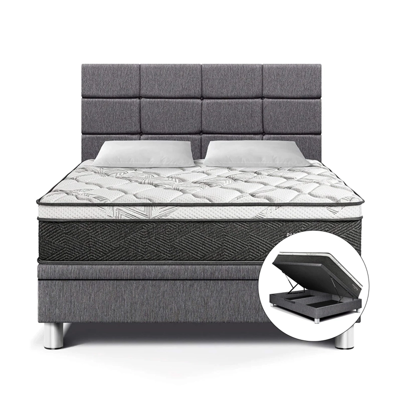 DORMITORIO BOXET PARAÍSO POCKET STAR BLOCKS 2 PLAZAS GRIS - 1
