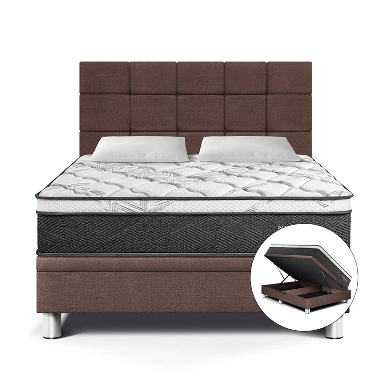 DORMITORIO BOXET PARAÍSO POCKET STAR BLOCKS QUEEN CHOCOLATE - 1