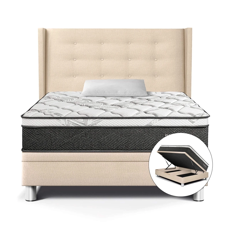 DORMITORIO BOXET PARAÍSO POCKET STAR GOLD 1.5 PLAZAS CHAMPAGNE - 1
