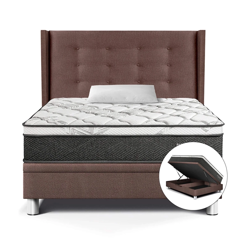 DORMITORIO BOXET PARAÍSO POCKET STAR GOLD 1.5 PLAZAS CHOCOLATE - 1