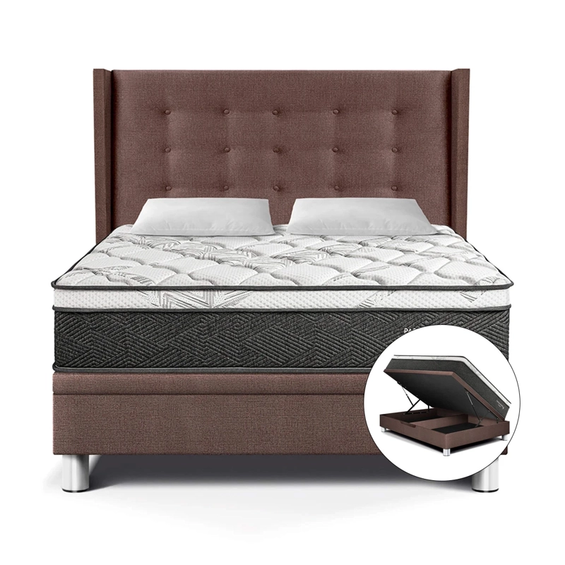 DORMITORIO BOXET PARAÍSO POCKET STAR GOLD 2 PLAZAS CHOCOLATE - 1