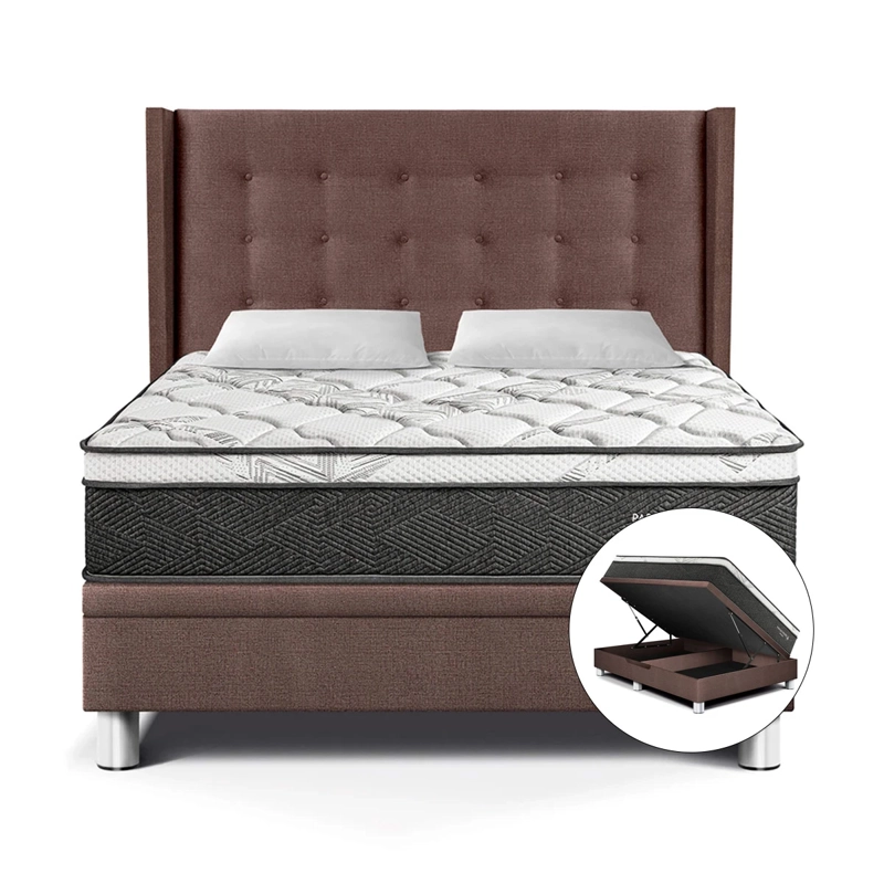DORMITORIO BOXET PARAÍSO POCKET STAR GOLD QUEEN CHOCOLATE - 1