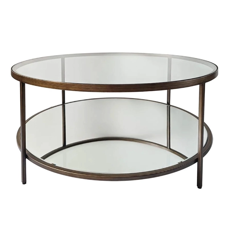 MESA DE CENTRO + MESA LATERAL RIPLEY HOME ESPEJO BRASS - 3