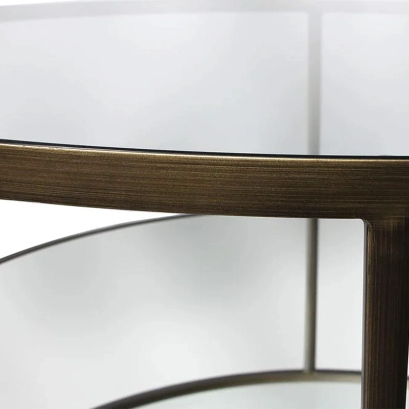 MESA DE CENTRO + MESA LATERAL RIPLEY HOME ESPEJO BRASS - 8