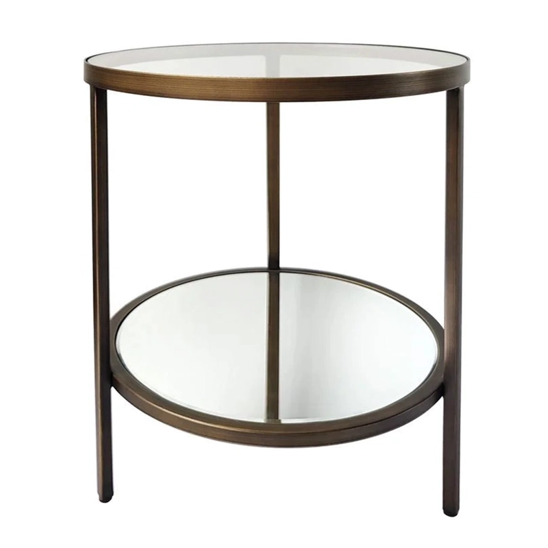 MESA DE CENTRO + MESA LATERAL RIPLEY HOME ESPEJO BRASS - 9