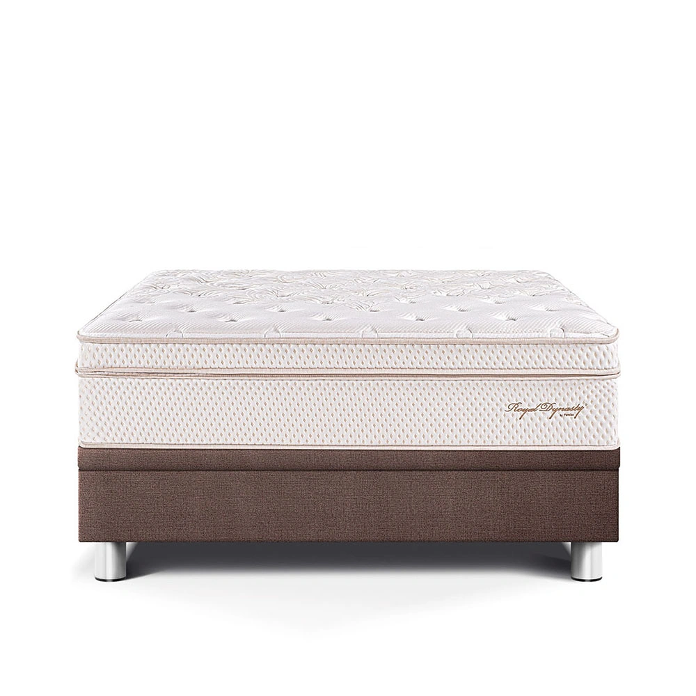 CAMA BOXET PARAÍSO ROYAL DYNASTY 2 PLAZAS CHOCOLATE + 2 ALMOHADAS VISCOELÁSTICAS - 2