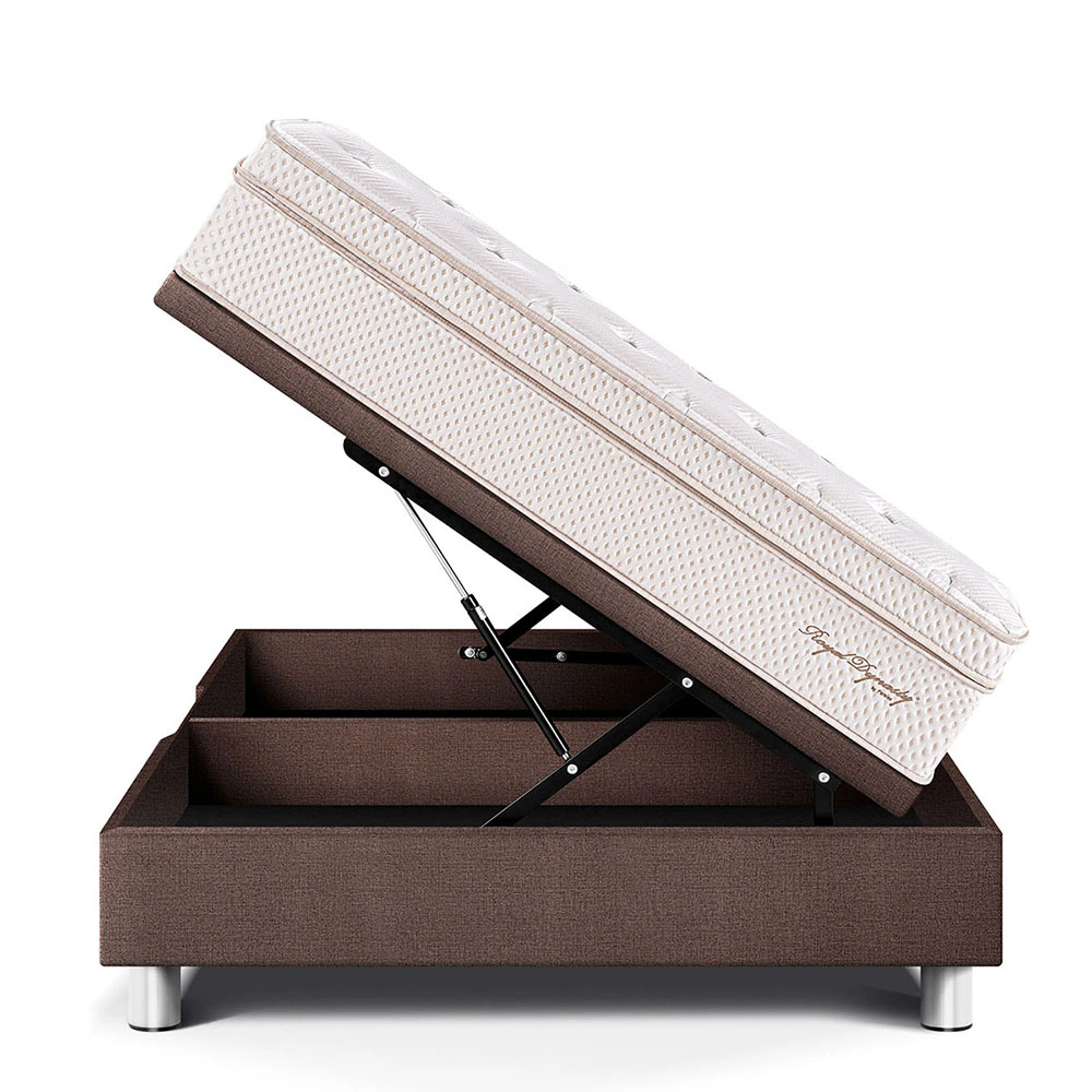 CAMA BOXET PARAÍSO ROYAL DYNASTY 2 PLAZAS CHOCOLATE + 2 ALMOHADAS VISCOELÁSTICAS - 3