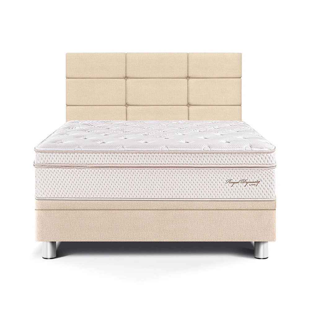 DORMITORIO BOXET PARAÍSO ROYAL DYNASTY BLOCKS 1.5 PLAZAS CHAMPAGNE + 1 ALMOHADA VISCOELÁSTICA - 1
