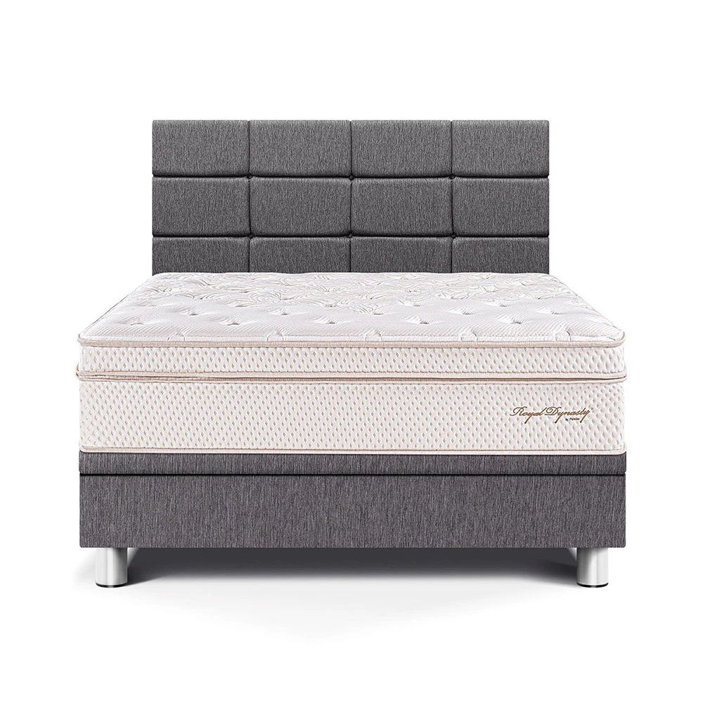 DORMITORIO BOXET PARAÍSO ROYAL DYNASTY BLOCKS 2 PLAZAS GRIS + 2 ALMOHADAS VISCOELÁSTICAS - 1