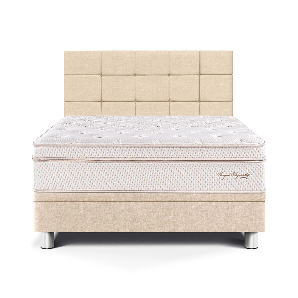 DORMITORIO BOXET PARAÍSO ROYAL DYNASTY BLOCKS QUEEN CHAMPAGNE + 2 ALMOHADAS VISCOELÁSTICAS - 1
