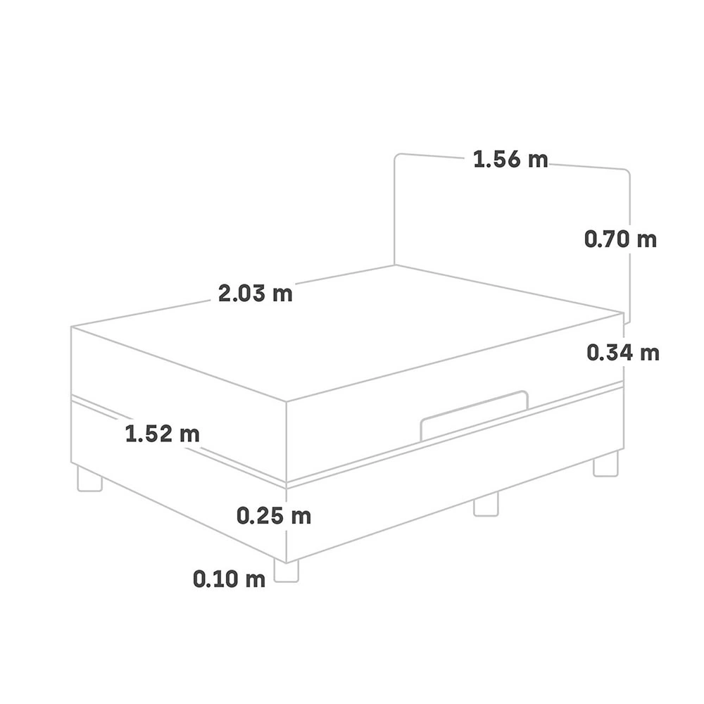 DORMITORIO BOXET PARAÍSO ROYAL DYNASTY BLOCKS QUEEN GRIS + 2 ALMOHADAS VISCOELÁSTICAS - 8