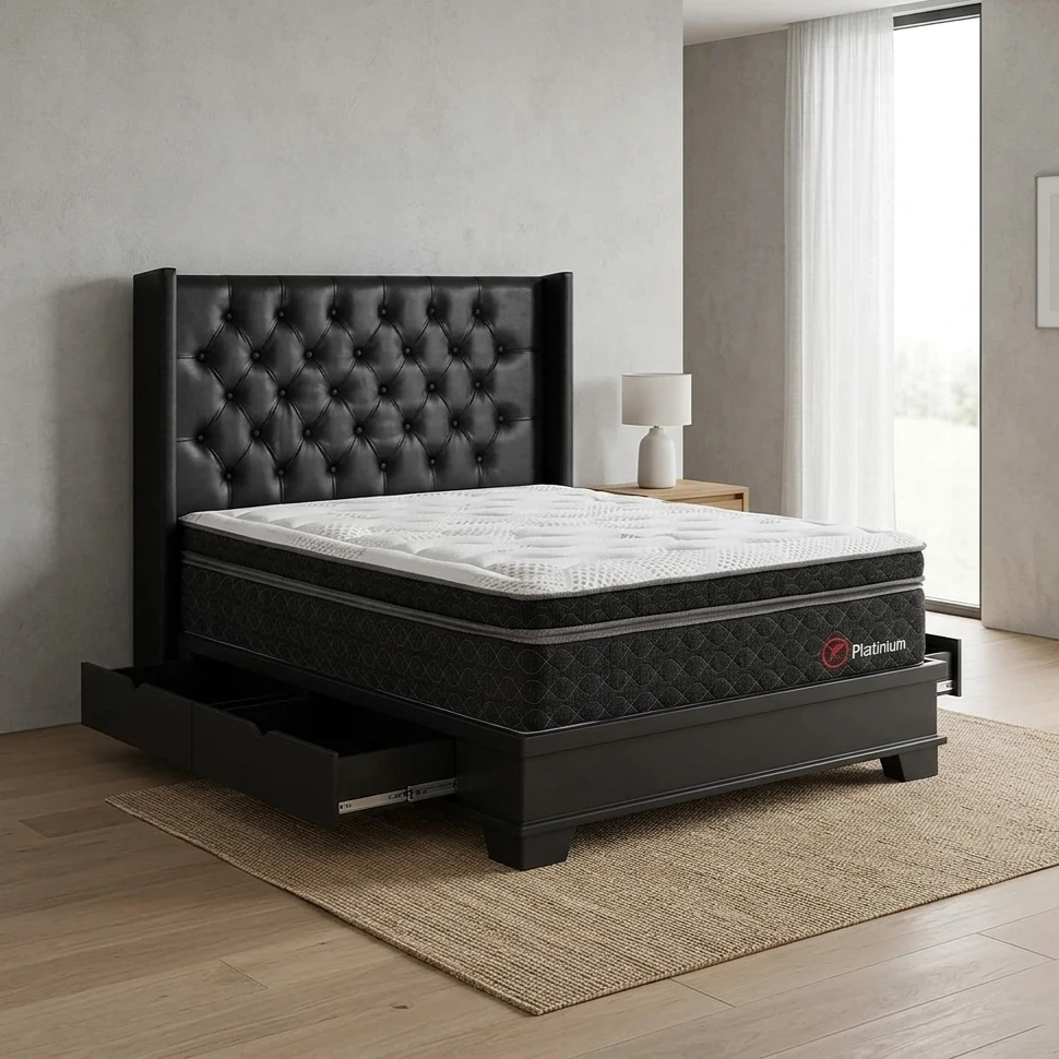 DORMITORIO CON CAJONES FORLI PLATINIUM QUEEN - 1