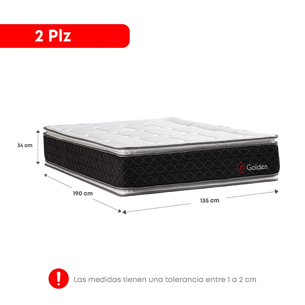 DORMITORIO CON CAJONES + VELADORES FORLI GOLDEN 2 PLAZAS - 9