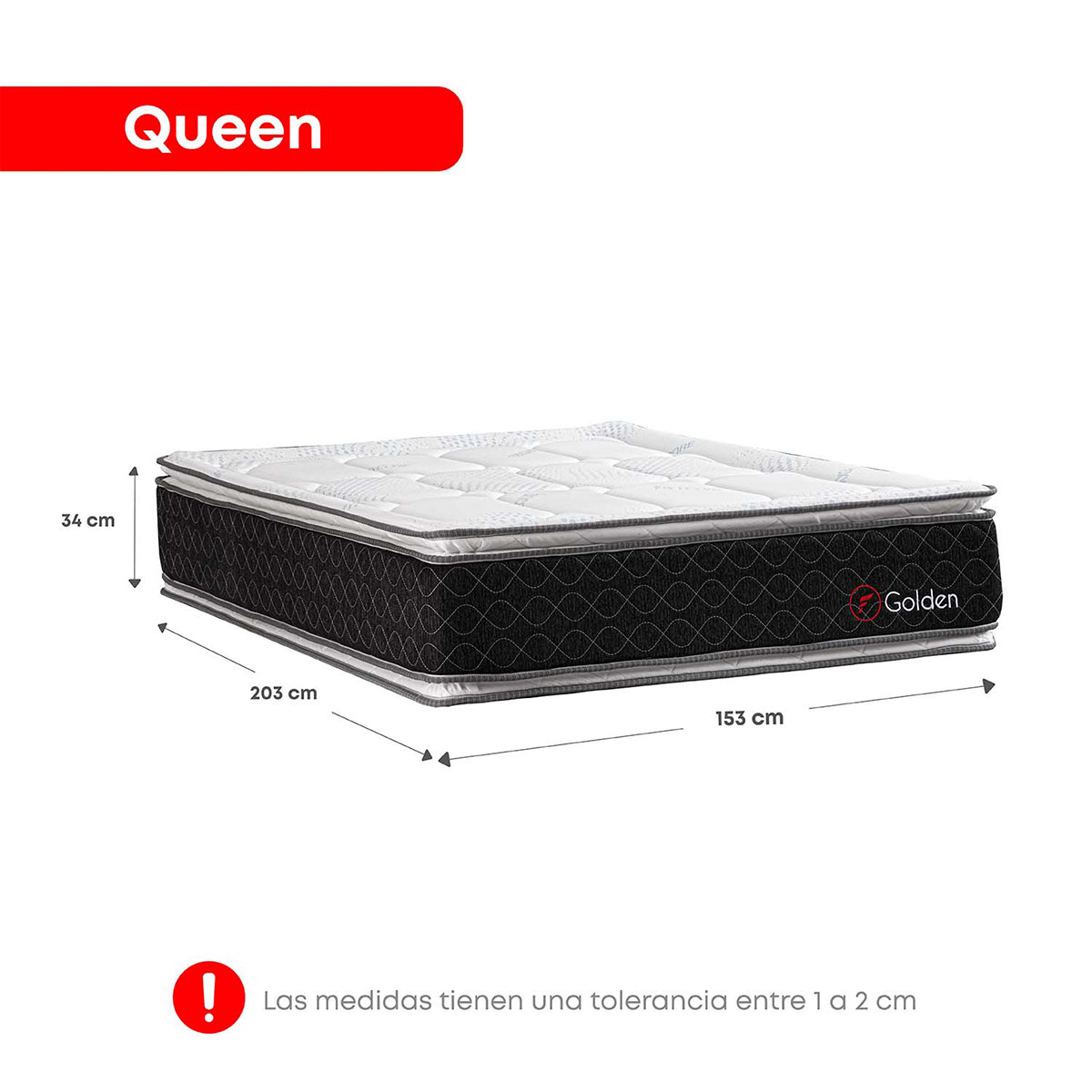 DORMITORIO CON CAJONES FORLI GOLDEN QUEEN + VELADORES - 9