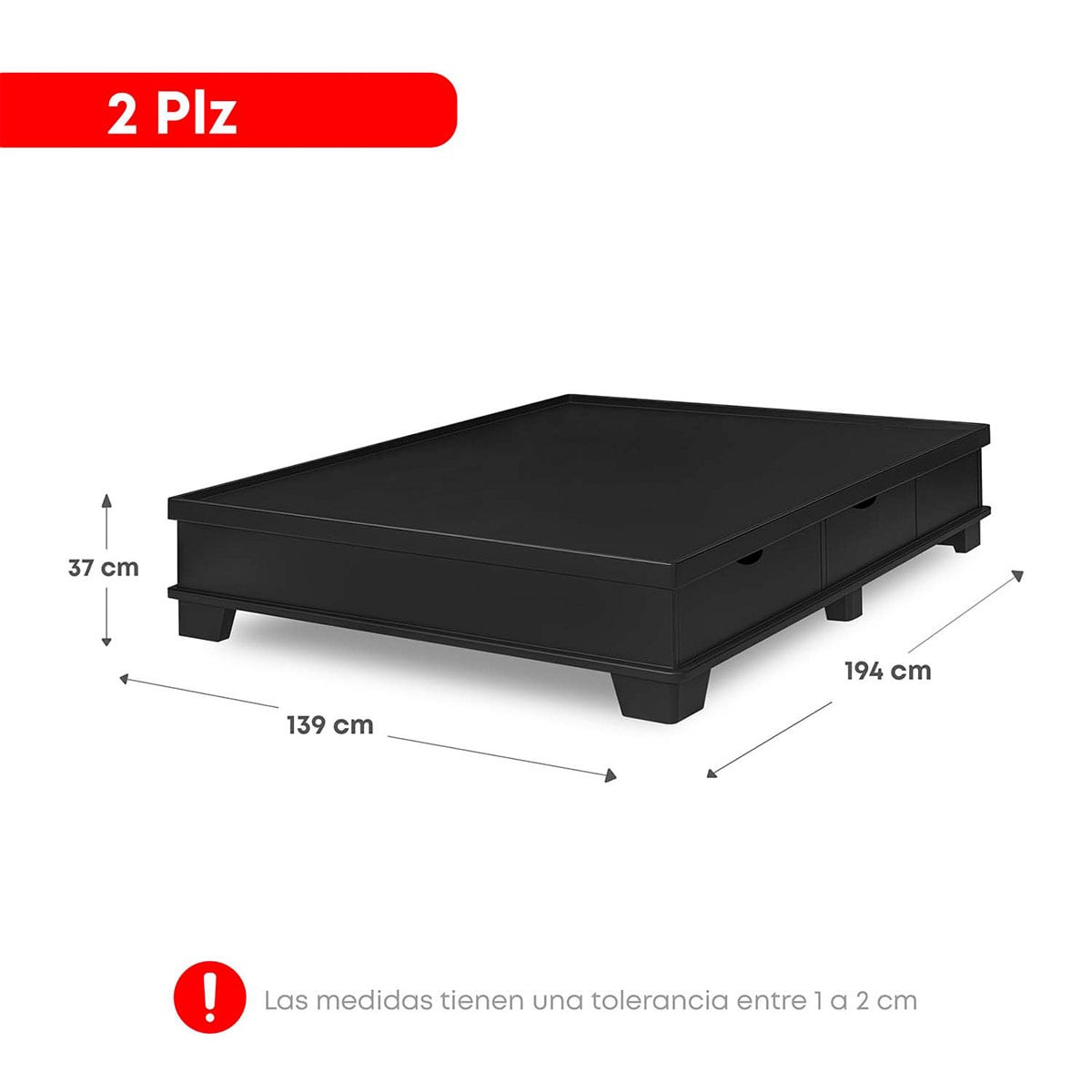 CAMA BOXET FORLI LAQUEADO CON CAJONES 2 PLAZAS - 4