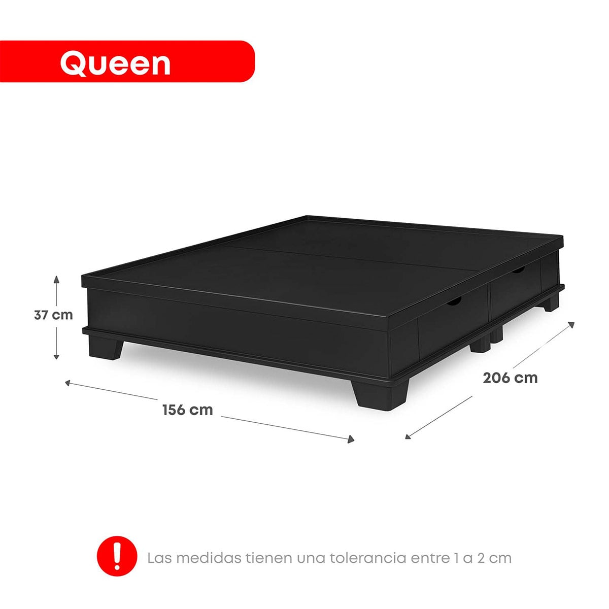 CAMA BOXET FORLI LAQUEADO CON CAJONES QUEEN AMERICANO - 4
