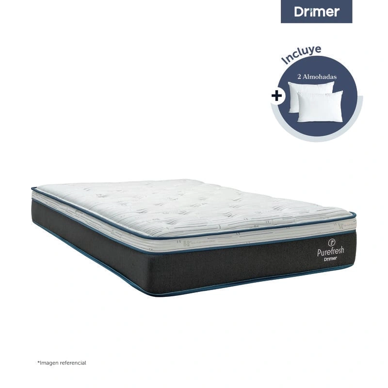 COLCHÓN DRIMER PURE FRESH 2 PLAZAS + ALMOHADA VISCO CERVICAL - 1