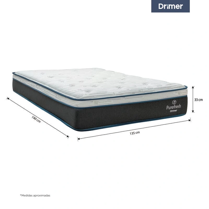 COLCHÓN DRIMER PURE FRESH 2 PLAZAS + ALMOHADA VISCO CERVICAL - 2