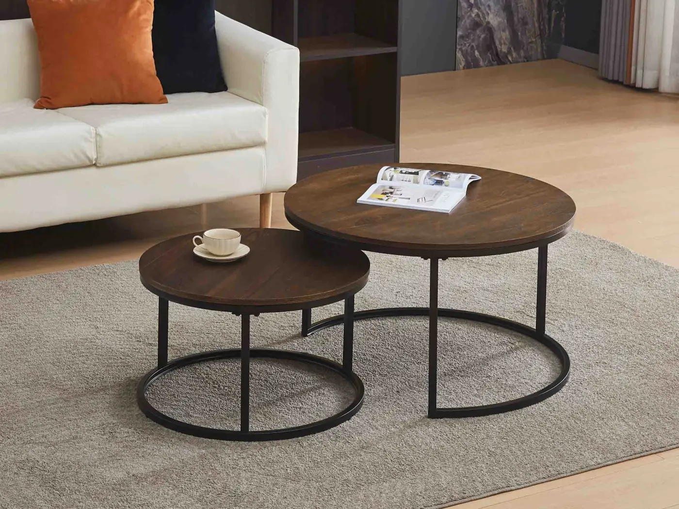 MESA DE CENTRO RIPLEY HOME IRONBRIDGE SET X2 NEGRO - 1