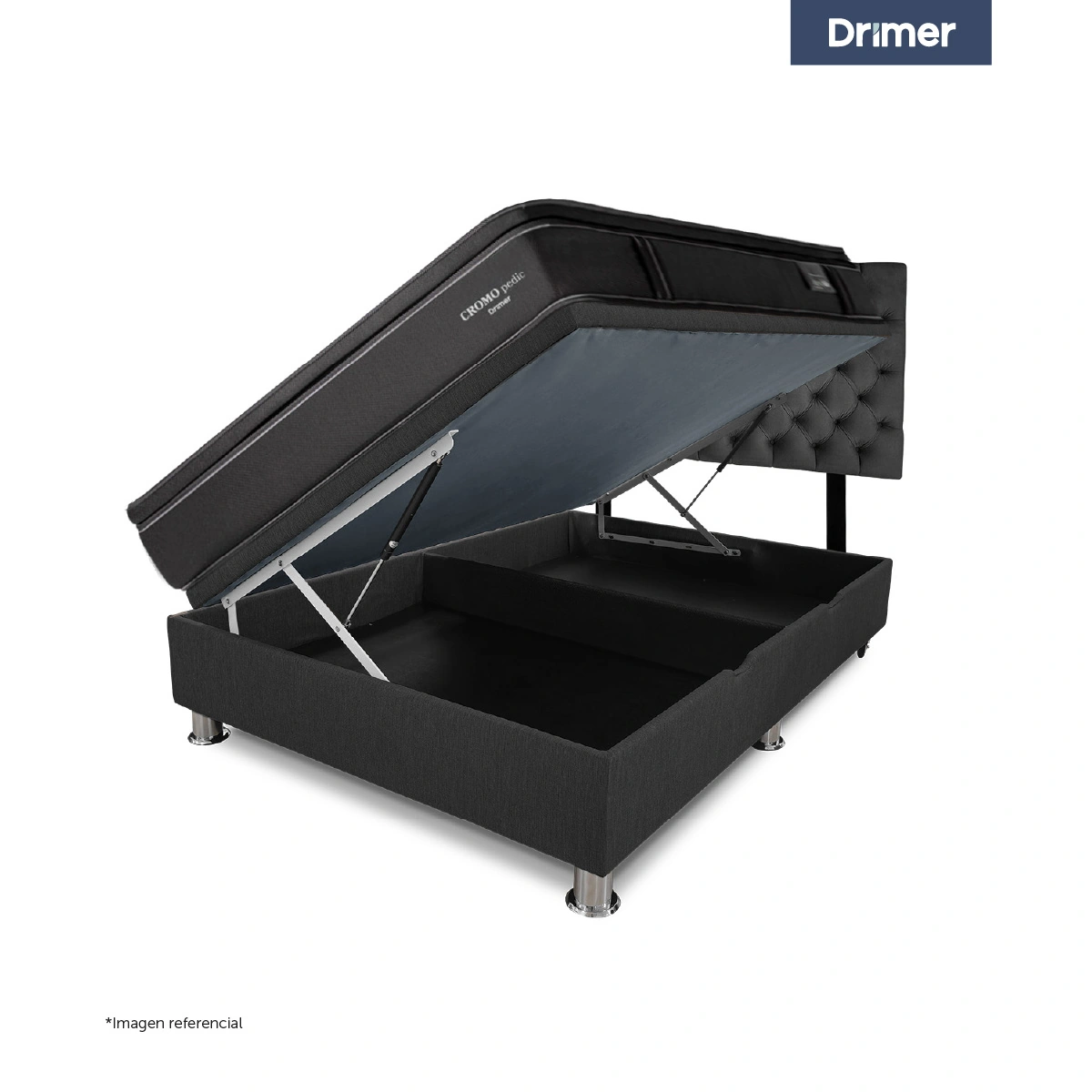 DORMITORIO BOXET DRIMER CROMOPEDIC 1.5 PLAZAS GRIS - 3