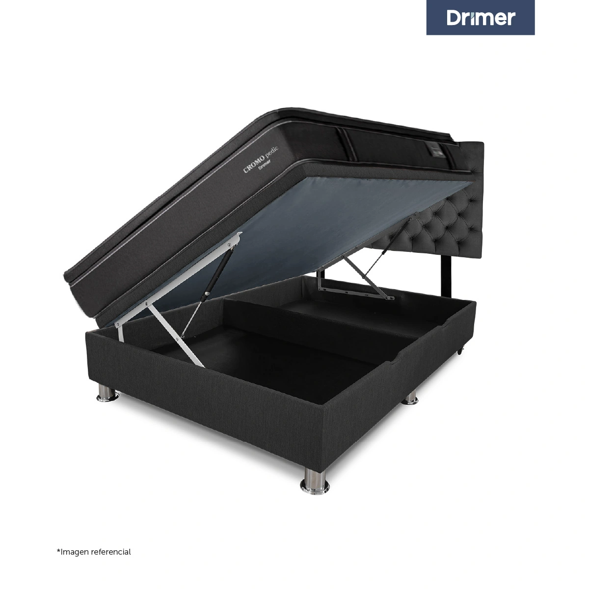 DORMITORIO BOXET DRIMER CROMOPEDIC 2 PLAZAS GRIS - 3