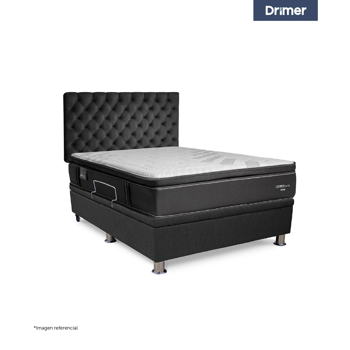 DORMITORIO BOXET DRIMER CROMOPEDIC QUEEN GRIS - 1