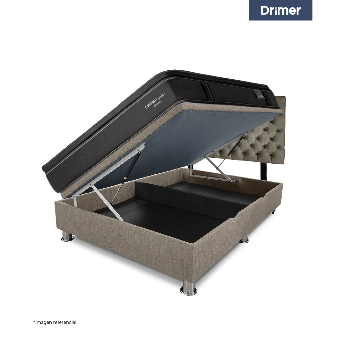 DORMITORIO BOXET DRIMER CROMOPEDIC 2 PLAZAS GRIS - 3