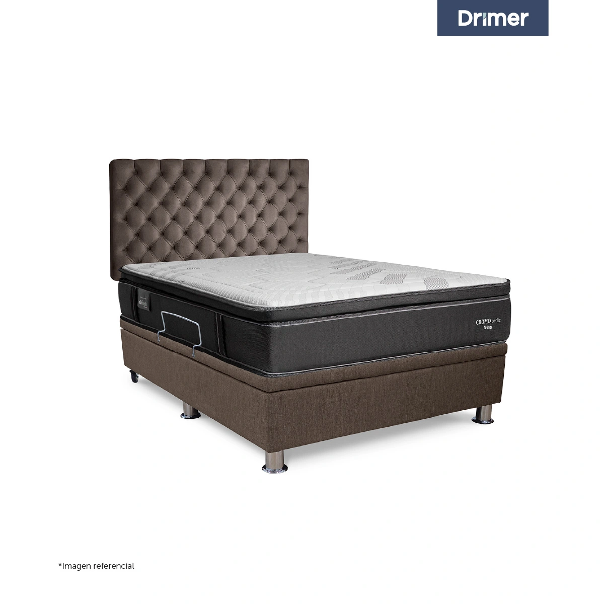 DORMITORIO BOXET DRIMER CROMOPEDIC 1.5 PLAZAS GRIS - 1