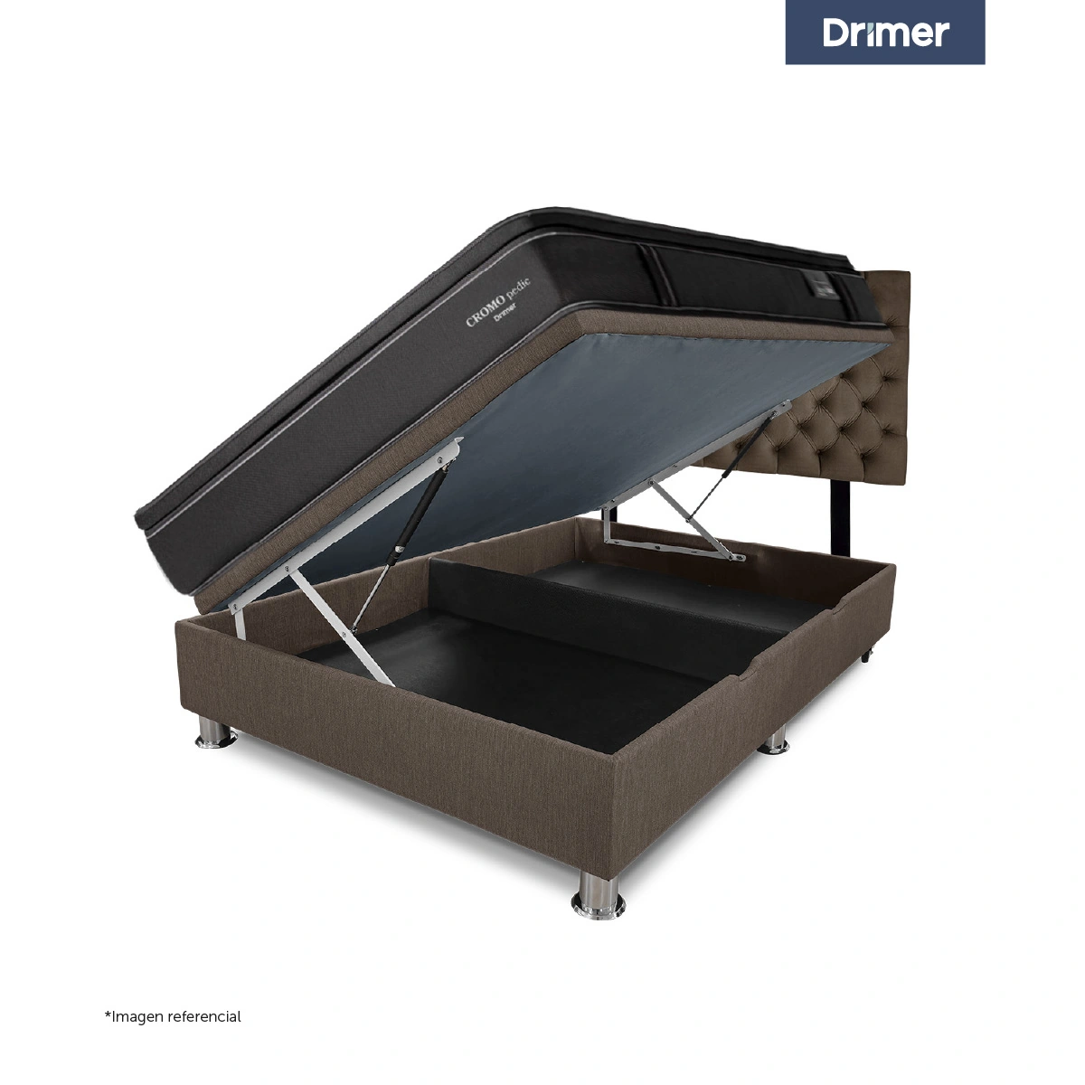 DORMITORIO BOXET DRIMER CROMOPEDIC 1.5 PLAZAS GRIS - 3