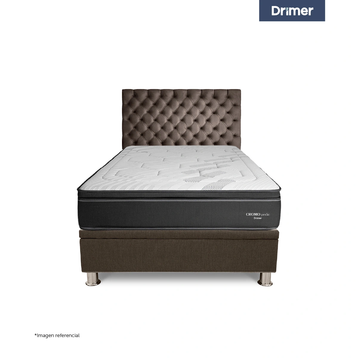 DORMITORIO BOXET DRIMER CROMOPEDIC 2 PLAZAS GRIS - 2