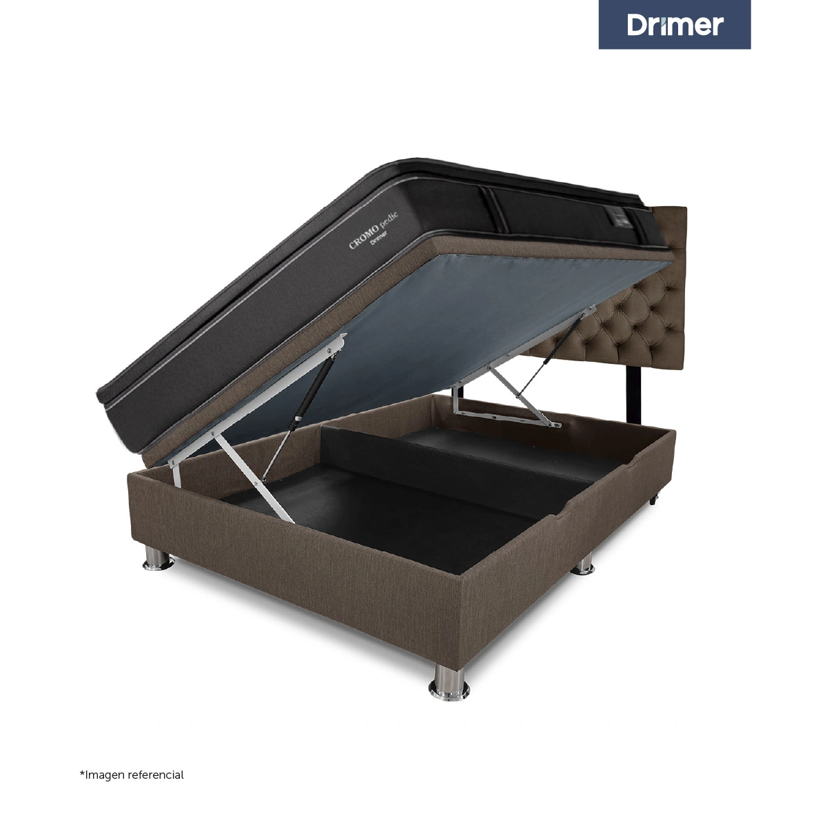 DORMITORIO BOXET DRIMER CROMOPEDIC 2 PLAZAS GRIS - 3