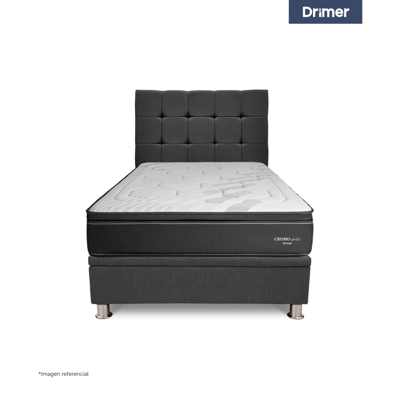 DORMITORIO BOXET DRIMER CROMOPEDIC 2 PLAZAS GRIS - 2