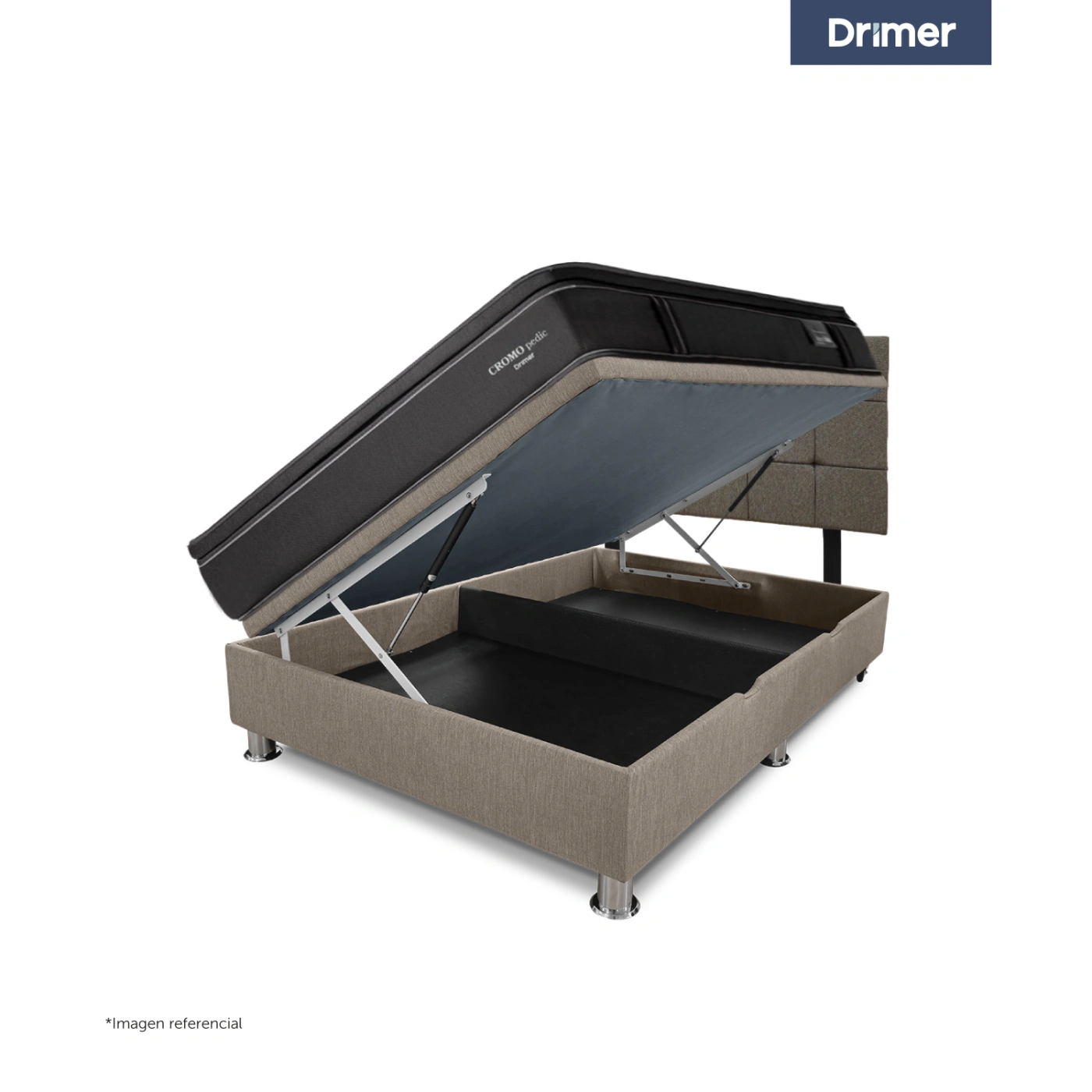 DORMITORIO BOXET DRIMER CROMOPEDIC 2 PLAZAS GRIS - 3