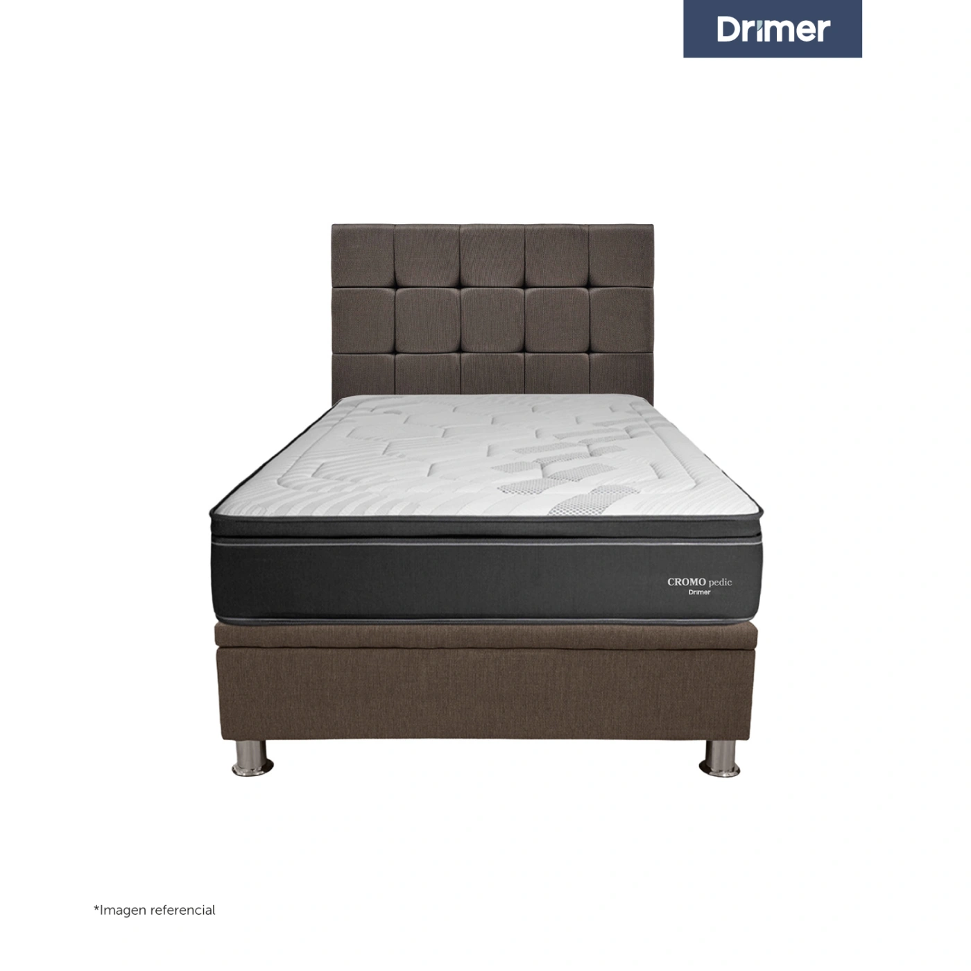 DORMITORIO BOXET DRIMER CROMOPEDIC 1.5 PLAZAS GRIS - 2
