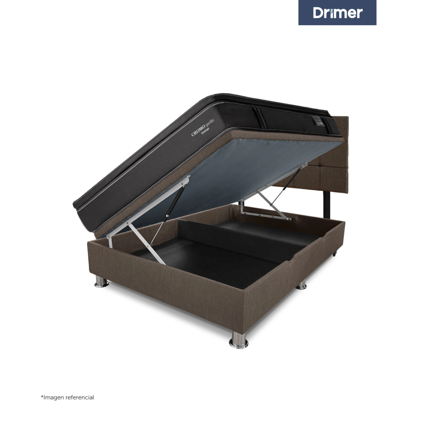 DORMITORIO BOXET DRIMER CROMOPEDIC 1.5 PLAZAS GRIS - 3