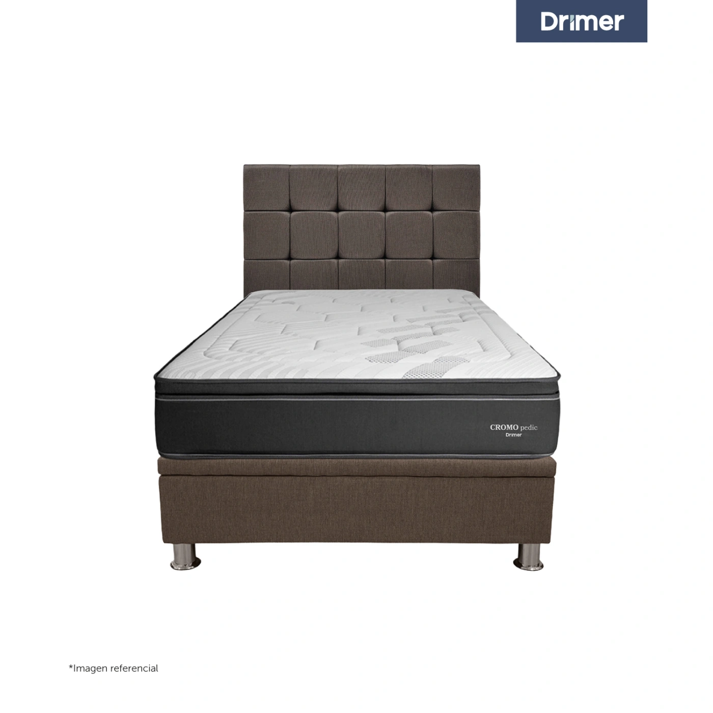 DORMITORIO BOXET DRIMER CROMOPEDIC 2 PLAZAS GRIS - 2