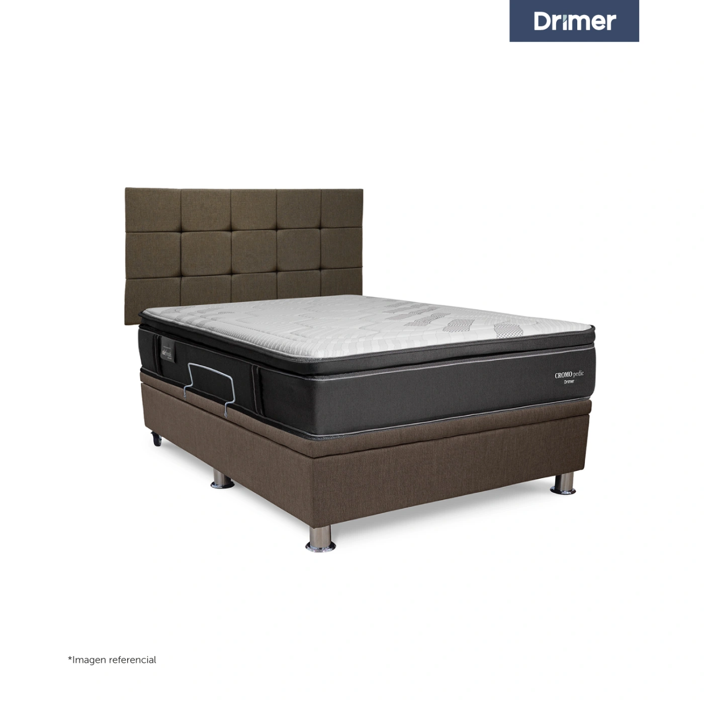 DORMITORIO BOXET DRIMER CROMOPEDIC QUEEN GRIS - 1