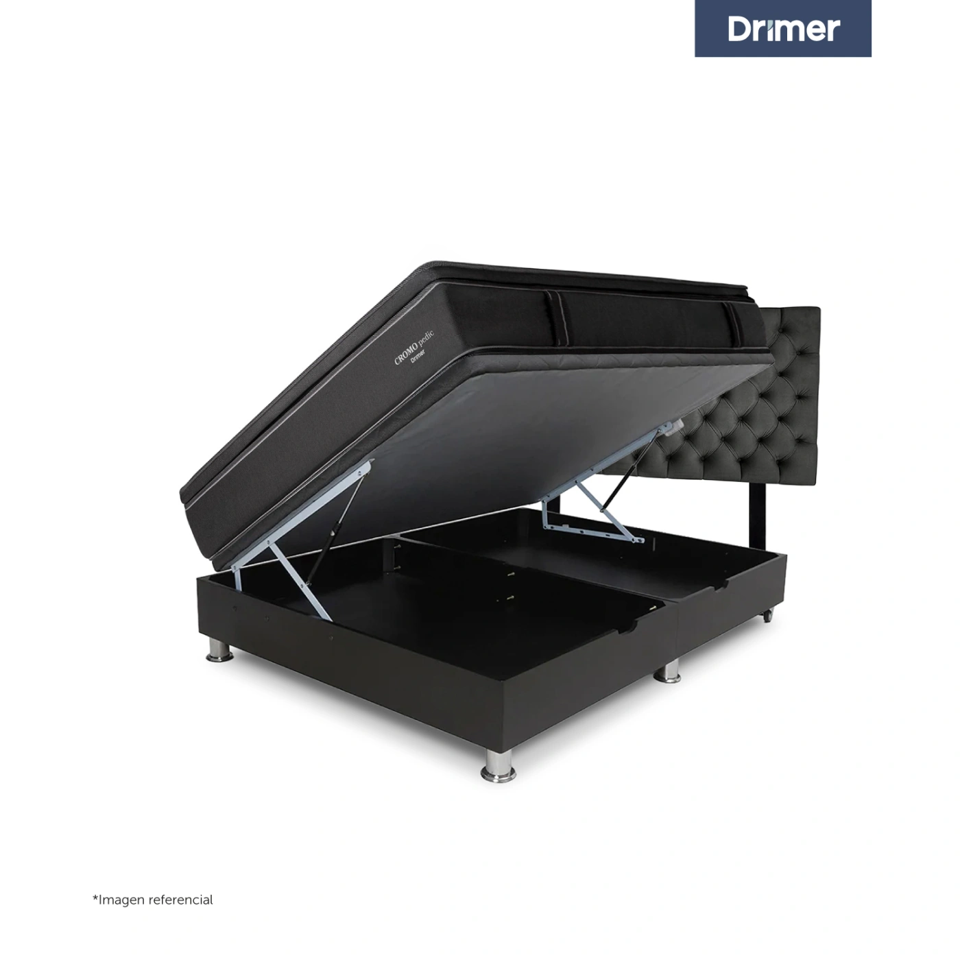 DORMITORIO BOXET DRIMER CROMOPEDIC 1.5 PLAZAS GRIS - 3