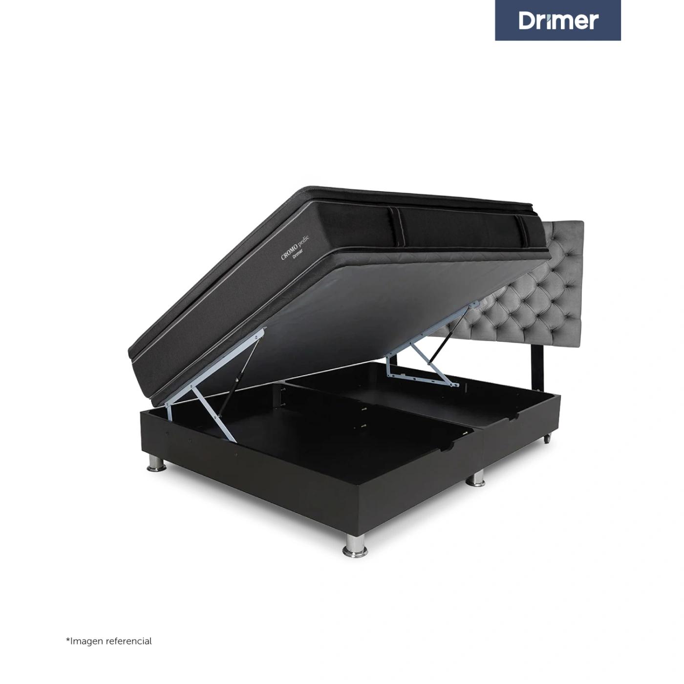 DORMITORIO BOXET DRIMER CROMOPEDIC 1.5 PLAZAS GRIS - 3