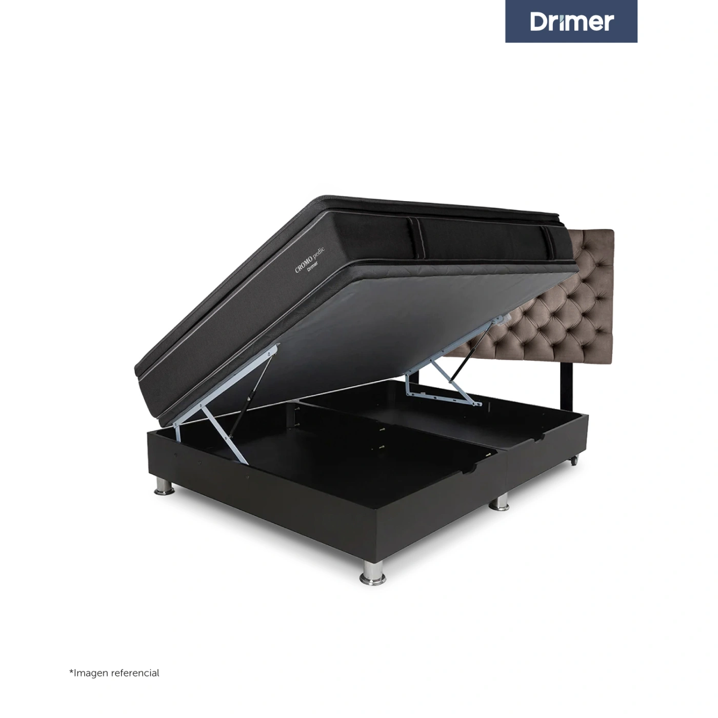 DORMITORIO BOXET DRIMER CROMOPEDIC 1.5 PLAZAS GRIS - 3